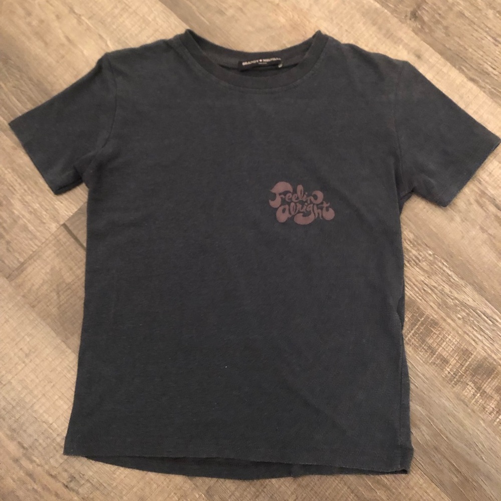 Brandy Melville Navy “Feelin Alright” Tshirt OS